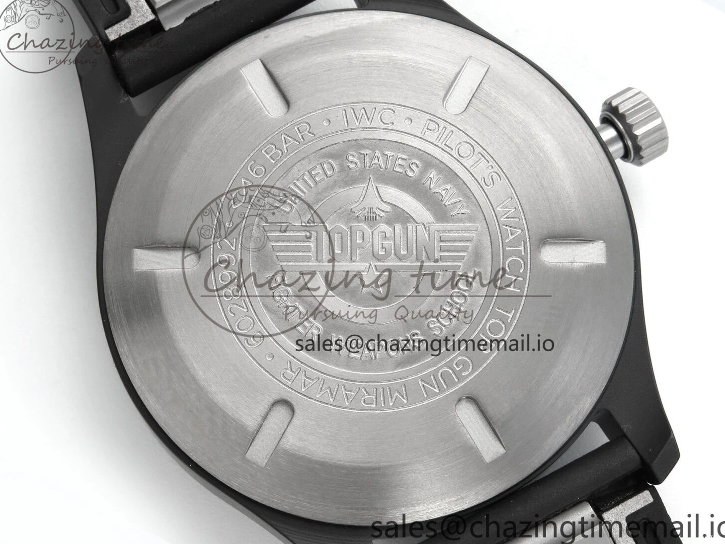 MIROTIME 0402 Pilot Top Gun IW326901 M+F 1:1 Best Edition Black Dial on Black Rubber Strap A SportInspired 6999